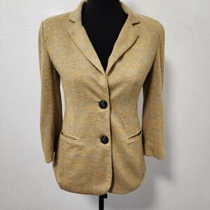 Anthropologie Cartonnier Yellow Two-Tone Soft Blazer Jacket